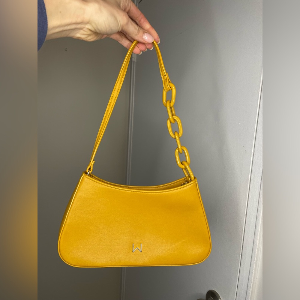 Vegan Leather Handbag with Chain Strap